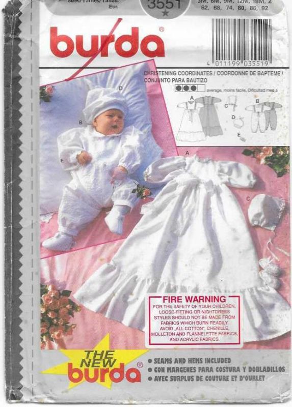 Picture of C268 BURDA 3551: CHRISTENING COORDINATES SIZE 3M-2YRS 