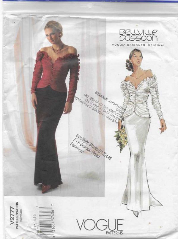 Picture of C247 VOGUE V2777: (BELLVILLE SASSOON) TOP & SKIRT SIZE 12-16 