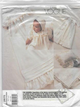 Picture of F8 VOGUE 2675: BABY CHRISTENING OUTFIT SIZE OS NEW BORN