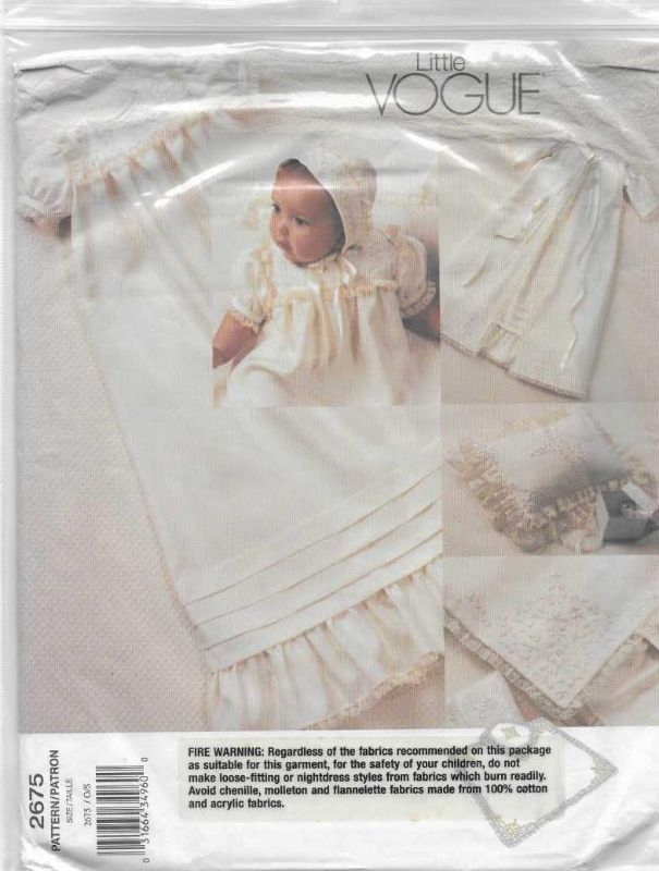 Picture of F8 VOGUE 2675: BABY CHRISTENING OUTFIT SIZE OS NEW BORN