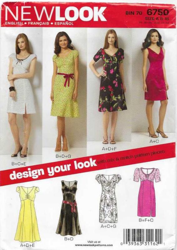 Picture of B260 NEW LOOK 6750: DRESS SIZE 8-18