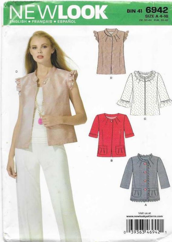 Picture of 73 NEW LOOK 6942: JACKET  SIZE 4-16