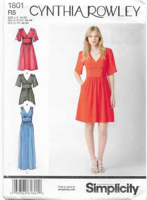 Picture of B301 SIMPLICITY 1801: DRESS OR TOP SIZE 14-22
