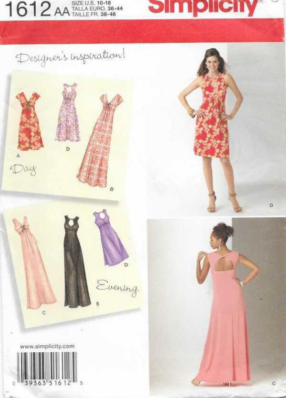 Picture of C268 SIMPLICITY 1612: DRESS SIZE 10-18