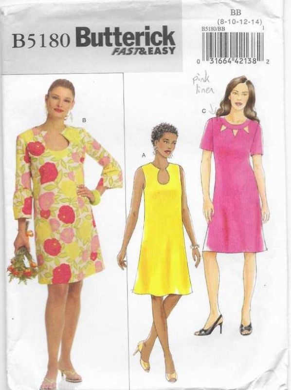Picture of C329 BUTTERICK B5180: DRESS SIZE 8-14