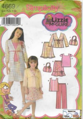 Picture of C247 SIMPLICITY 4669: GIRL'S TOP, SKIRT, PANTS & BAG SIZE 7-14