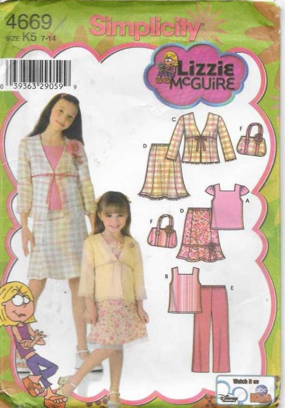 Picture of C247 SIMPLICITY 4669: GIRL'S TOP, SKIRT, PANTS & BAG SIZE 7-14