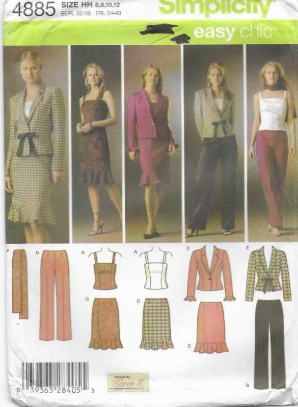 Picture of A87 SIMPLICITY 4885: JACKET, TOP, SKIRT & PANTS SIZE 6-12