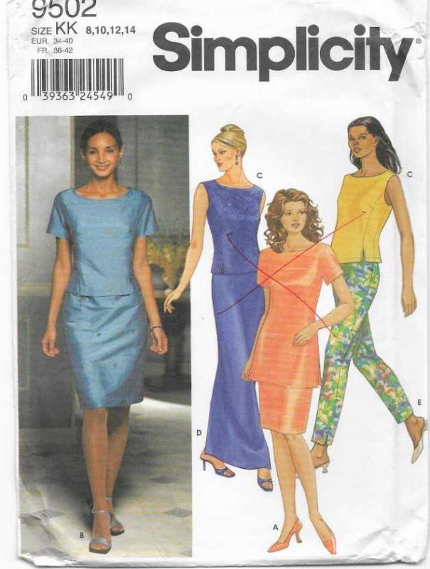 Picture of A48 SIMPLICITY 9502: DRESS, TOP & PANTS SIZE 8-14