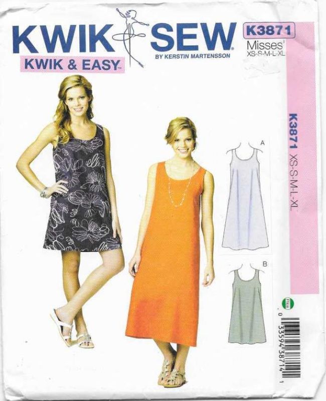 Picture of C182 KWIK*SEW K3871: DRESS SIZE XS-XL 