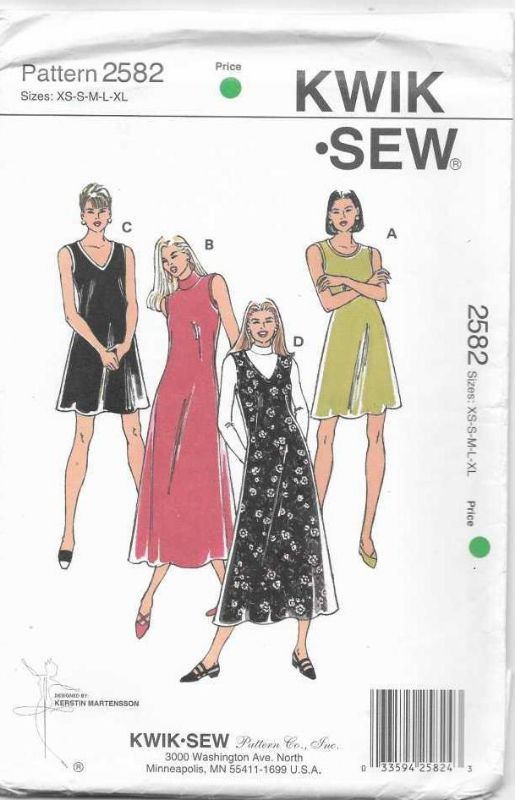 Picture of C346 KWIK*SEW 2582: DRESS SIZE XS-XL