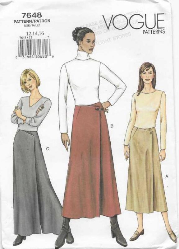 Picture of C90 VOGUE 7648: PANTSKIRT SIZE 12-16