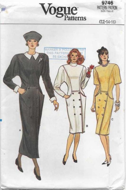 Picture of C134 VOGUE 9746: DRESS SIZE 12-16