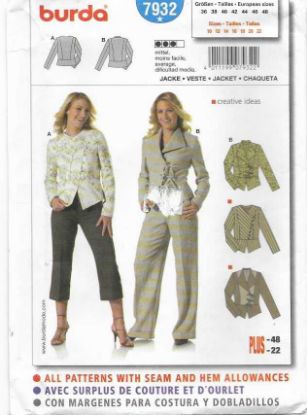 Picture of A125 BURDA 7932: JACKET SIZE 10-22