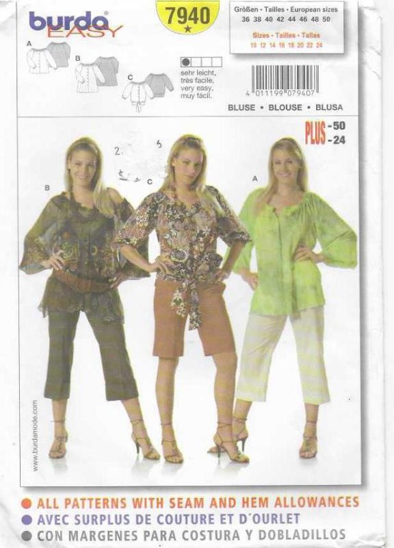 Picture of A56 BURDA 7940: TOP SIZE 10-24
