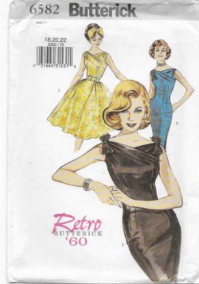 Picture of A130 BUTTERICK 6582: RETRO 60S DRESS SIZE 18-22