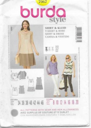 Picture of A116 BURDA 7067: TOP OR DRESS SIZE 8-20