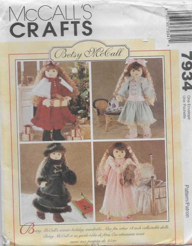Picture of A15 McCALL'S 7934: BETSY DOLLS CLOTHES SIZE 18cm- 46cm