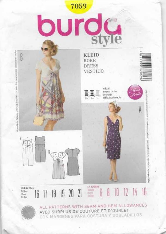 Picture of A34 BURDA 7059: DRESS SIZE 6-16
