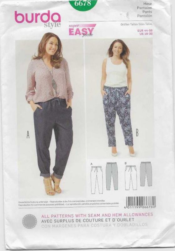 Picture of A71 BURDA 6678: PANTS SIZE 18-30