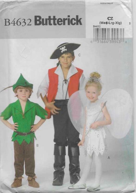 Picture of A120 BUTTERICK B4632: CHILD COSTUMES SIZE 7-16
