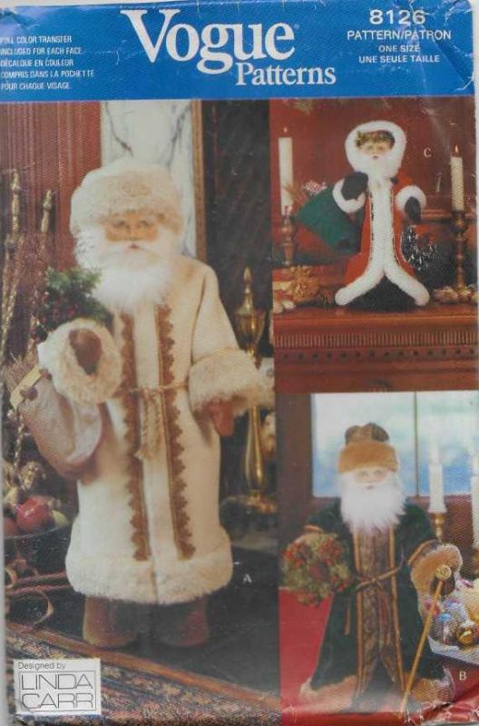 Picture of A42 VOGUE 8126: FATHER CHRISTMAS DOLL IN 3 SIZES 
