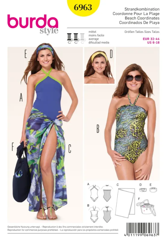 Picture of A48 BURDA 6963: BEACH COORDINATES SIZE 6-18