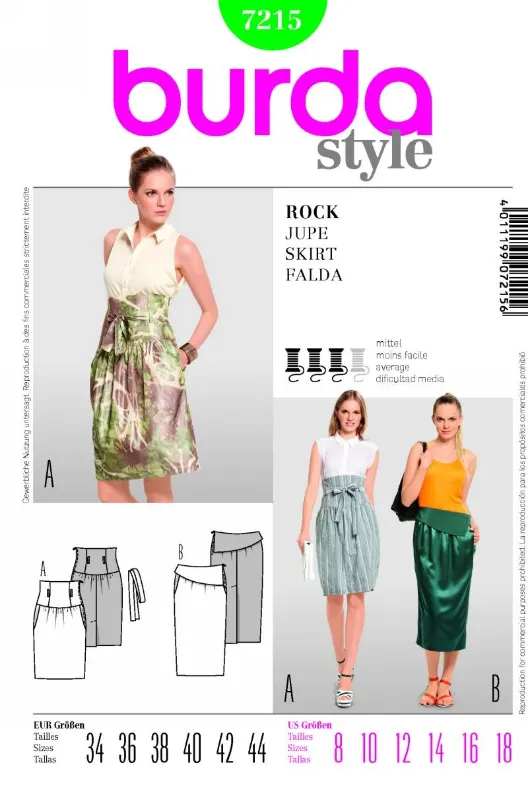 Picture of A53 BURDA 7215: SKIRT SIZE 8-18