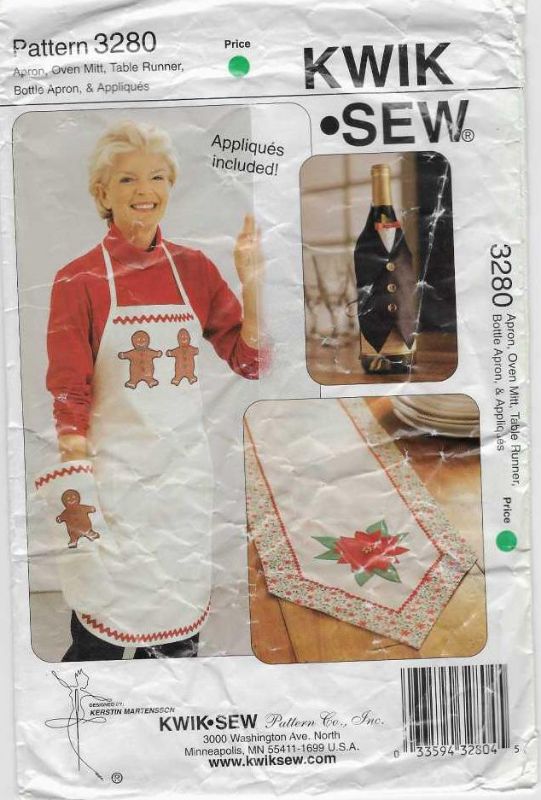 Picture of A8 KWIK*SEW 3280: APRON, OVEN MITT, TABLE RUNNER, BOTTLE APRON 
